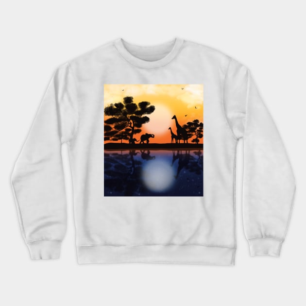 Sunset Crewneck Sweatshirt by Eikia